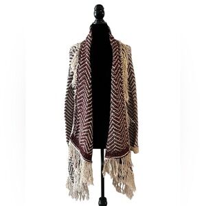 Janice Apparel Hi-Low Fringe Knit Cardigan Sweater | One Size | Boho | NWT